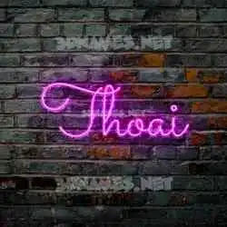 thoai in Pink Neon style - 3D name wallpaper