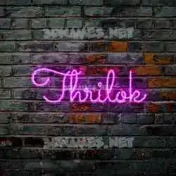 thrilok in Pink Neon style - 3D name wallpaper