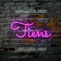 tiens in Pink Neon style - 3D name wallpaper