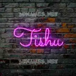 tishu in Pink Neon style - 3D name wallpaper