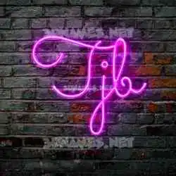 tjb in Pink Neon style - 3D name wallpaper