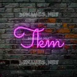 tkm in Pink Neon style - 3D name wallpaper