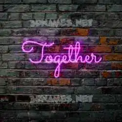 together in Pink Neon style - 3D name wallpaper