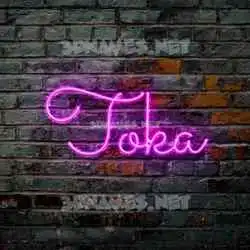 toka in Pink Neon style - 3D name wallpaper