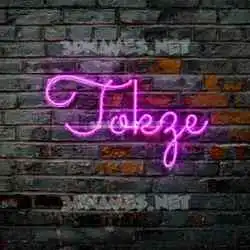 tokze in Pink Neon style - 3D name wallpaper
