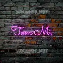 tom mi in Pink Neon style - 3D name wallpaper
