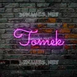 tomek in Pink Neon style - 3D name wallpaper