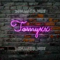 tomyxx in Pink Neon style - 3D name wallpaper