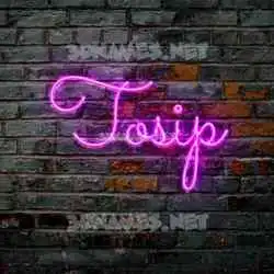 tosip in Pink Neon style - 3D name wallpaper