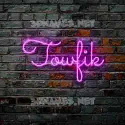 towfik in Pink Neon style - 3D name wallpaper