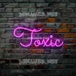 toxic in Pink Neon style - 3D name wallpaper