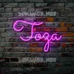 toza in Pink Neon style - 3D name wallpaper