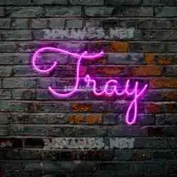 tray in Pink Neon style - 3D name wallpaper