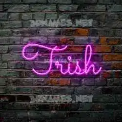 trish in Pink Neon style - 3D name wallpaper
