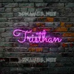 tristhan in Pink Neon style - 3D name wallpaper