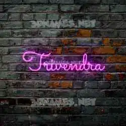 trivendra in Pink Neon style - 3D name wallpaper