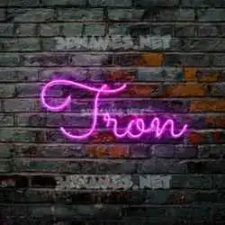 tron in Pink Neon style - 3D name wallpaper