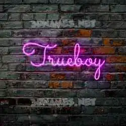 trueboy in Pink Neon style - 3D name wallpaper