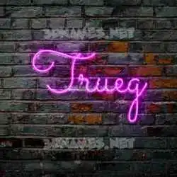 trueg in Pink Neon style - 3D name wallpaper
