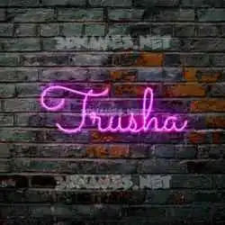 trusha in Pink Neon style - 3D name wallpaper