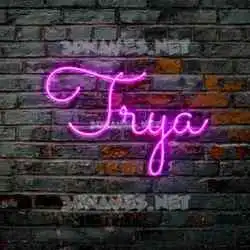 trya in Pink Neon style - 3D name wallpaper