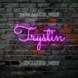 trystin in Pink Neon style - 3D name wallpaper