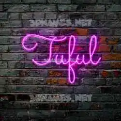 tuful in Pink Neon style - 3D name wallpaper