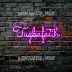 tugbafatih in Pink Neon style - 3D name wallpaper