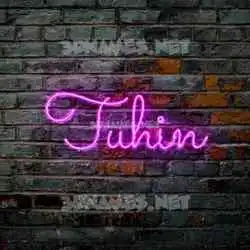 tuhin in Pink Neon style - 3D name wallpaper