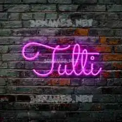 tulti in Pink Neon style - 3D name wallpaper