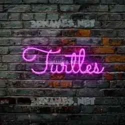 turtles in Pink Neon style - 3D name wallpaper