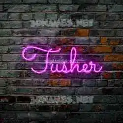 tusher in Pink Neon style - 3D name wallpaper