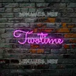 twotime in Pink Neon style - 3D name wallpaper