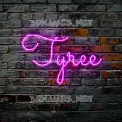 tyree in Pink Neon style - 3D name wallpaper