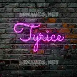 tyrice in Pink Neon style - 3D name wallpaper