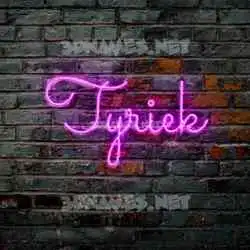 tyriek in Pink Neon style - 3D name wallpaper