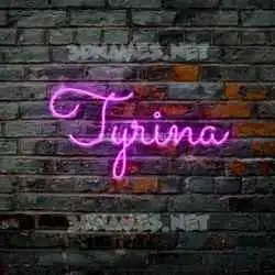 tyrina in Pink Neon style - 3D name wallpaper