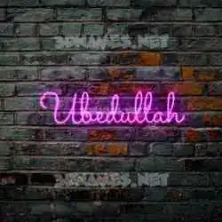 ubedullah in Pink Neon style - 3D name wallpaper