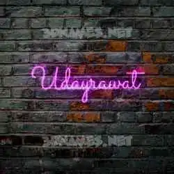 udayrawat in Pink Neon style - 3D name wallpaper