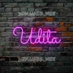 udita in Pink Neon style - 3D name wallpaper