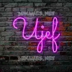 ujef in Pink Neon style - 3D name wallpaper
