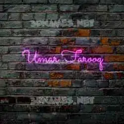 umar farooq in Pink Neon style - 3D name wallpaper
