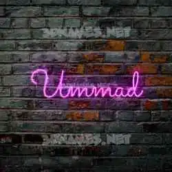 ummad in Pink Neon style - 3D name wallpaper