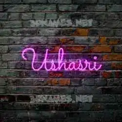 ushasri in Pink Neon style - 3D name wallpaper
