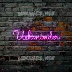 ushminder in Pink Neon style - 3D name wallpaper