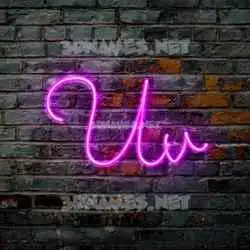 uv in Pink Neon style - 3D name wallpaper
