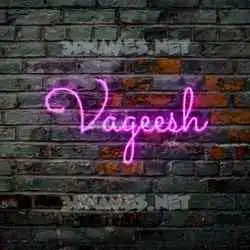 vageesh in Pink Neon style - 3D name wallpaper