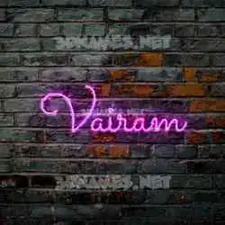 vairam in Pink Neon style - 3D name wallpaper
