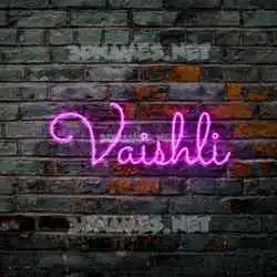 vaishli in Pink Neon style - 3D name wallpaper