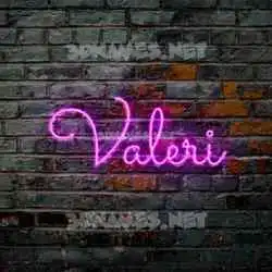 valeri in Pink Neon style - 3D name wallpaper
